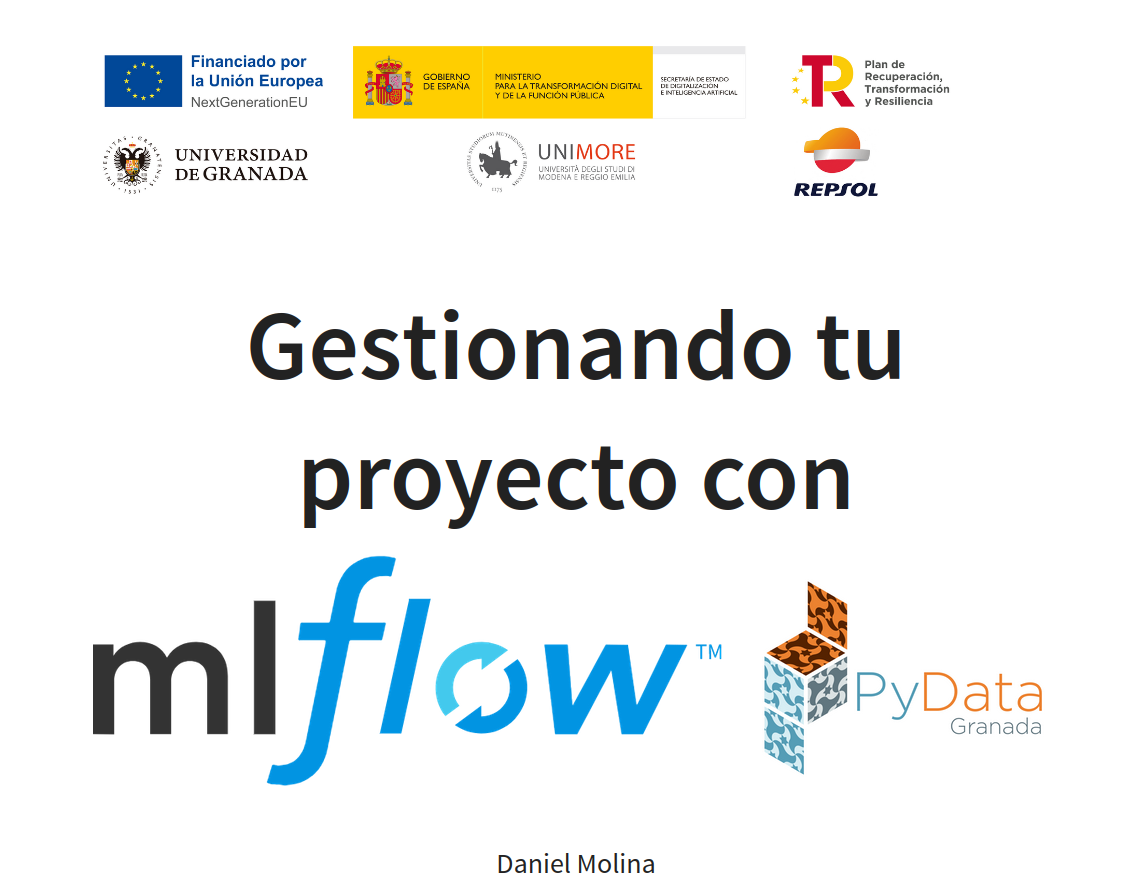 Portada de la charla sobre MLFlow